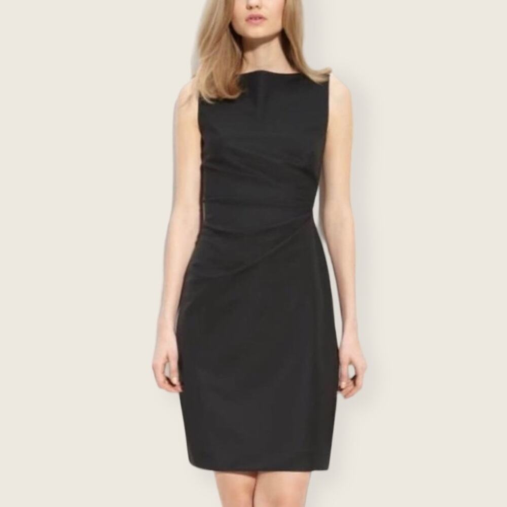 EUC | Theory | Ruched Sleeveless Dress | Black | Size 6